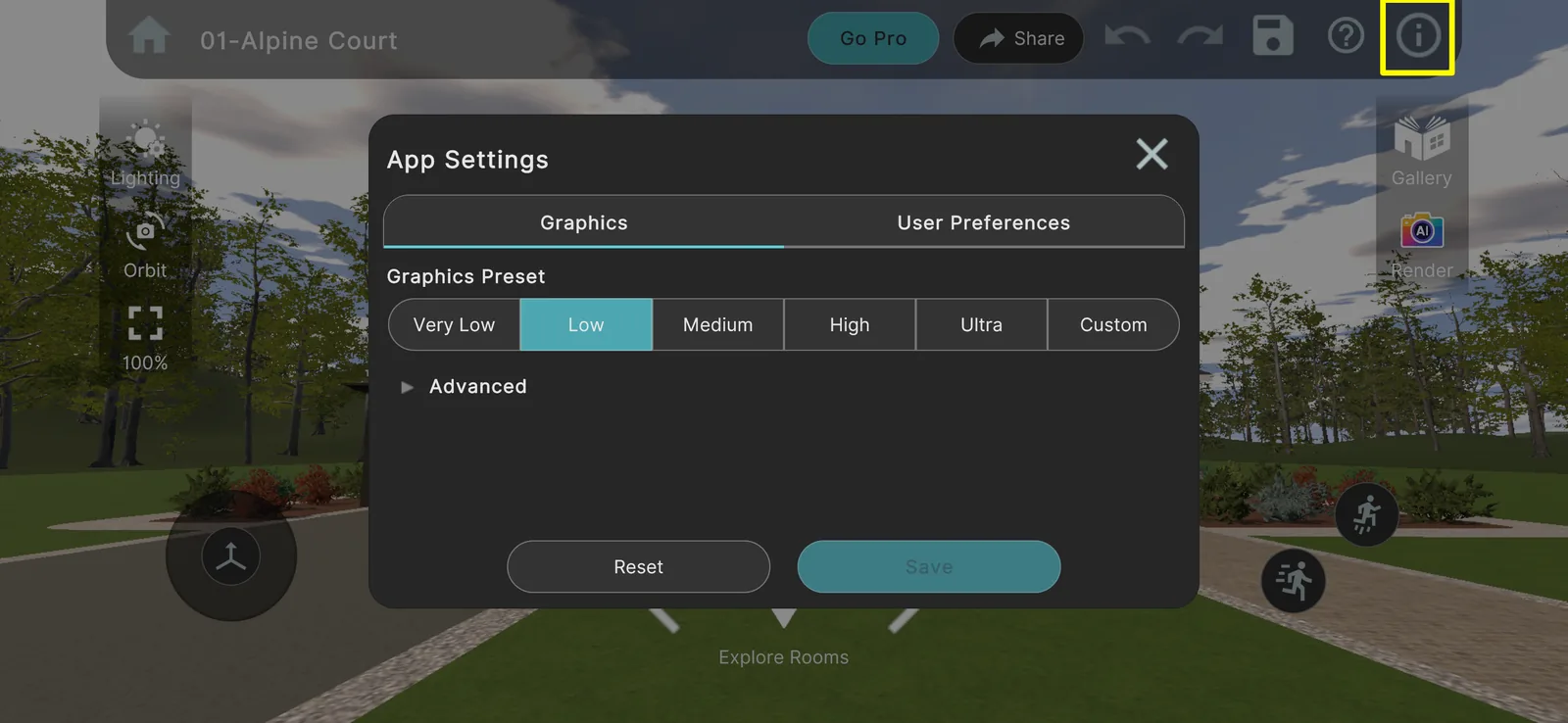App Settings: Graphics
