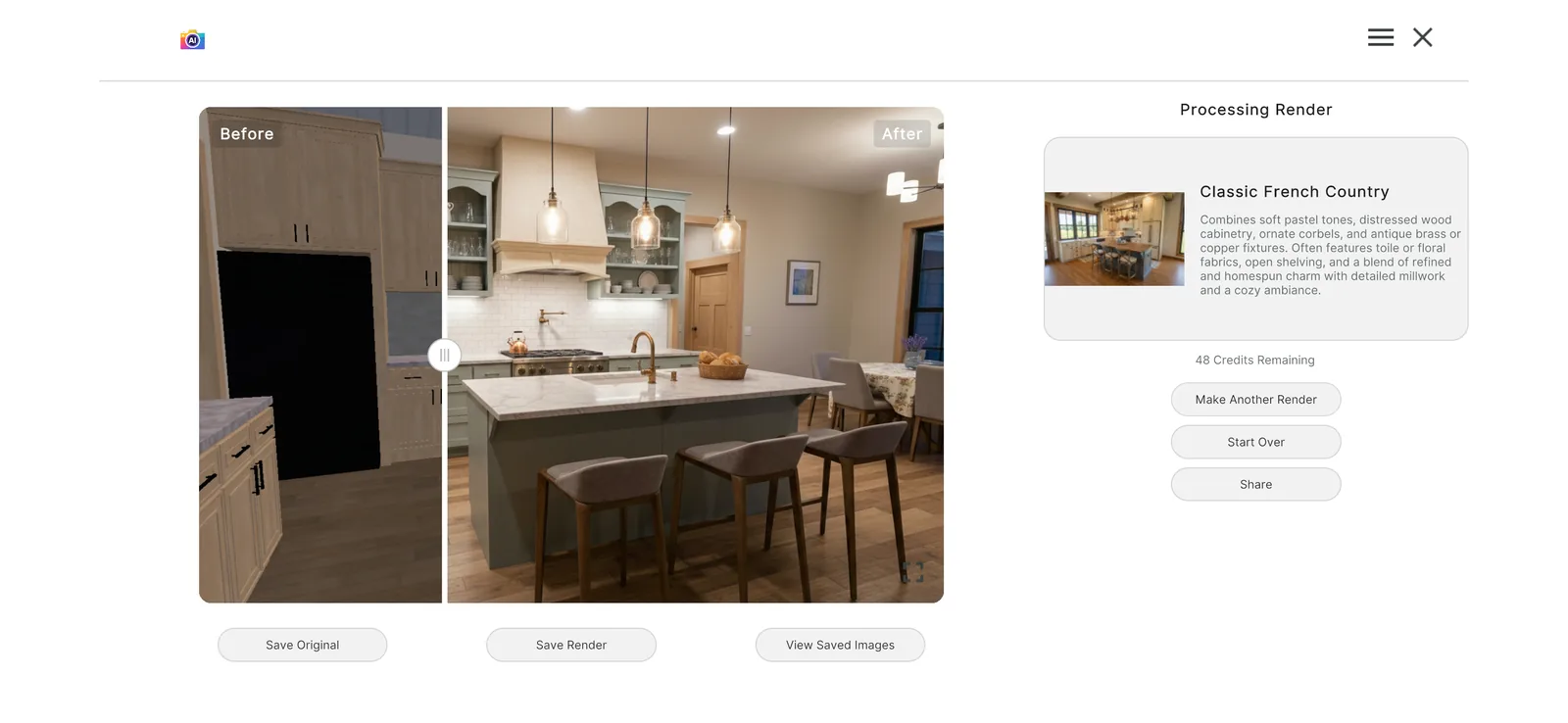 Styles Render: Classic French Country